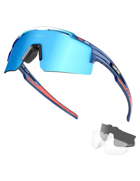 Gafas de Ciclismo KAPVOE UV400 con 3 Lentes Reemplazables Gafas de Ciclismo KAPVOE UV400 con 3 Lentes Reemplazables