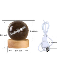 Luz Nocturna Esférica 3D Cokiyaya Sistema Solar USB 6cm 2
