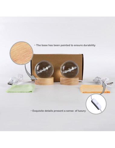 Luz Nocturna Esférica 3D Cokiyaya Sistema Solar USB 6cm