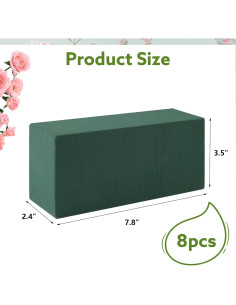 8 Bloques de Espuma Floral Pimoys 19.81x8.89x6.10 cm para Arreglos 2