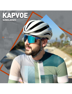 Gafas de Ciclismo KAPVOE UV400 con 3 Lentes Reemplazables 2
