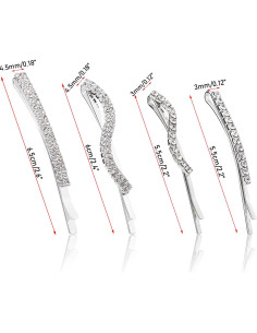 16 Piezas Pinzas para el Cabello Folansy con Rhinestone y Metal 2