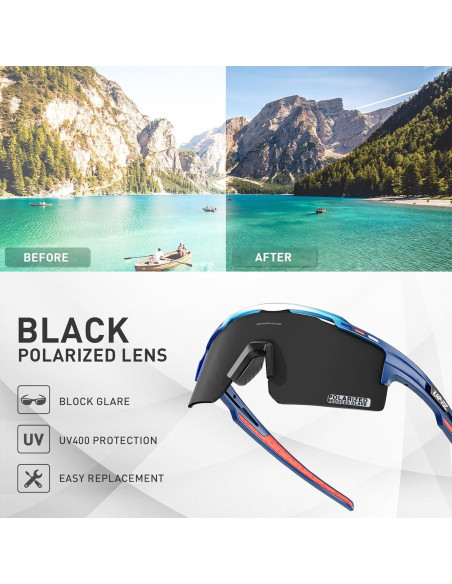 Gafas de Ciclismo KAPVOE UV400 con 3 Lentes Reemplazables Gafas de Ciclismo KAPVOE UV400 con 3 Lentes Reemplazables