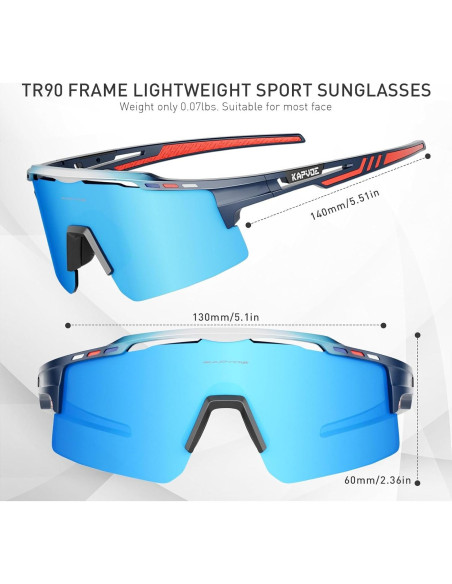 Gafas de Ciclismo KAPVOE UV400 con 3 Lentes Reemplazables Gafas de Ciclismo KAPVOE UV400 con 3 Lentes Reemplazables