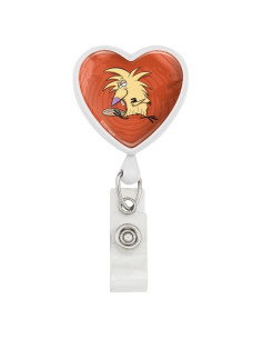 Porta Credencial Retráctil Corazón Graphics & More - Blanco