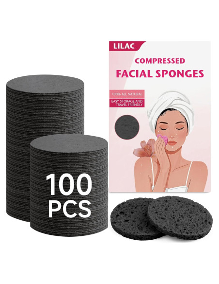 Esponjas Faciales Comprimidas LILAC 100% Celulosa Ecológicas