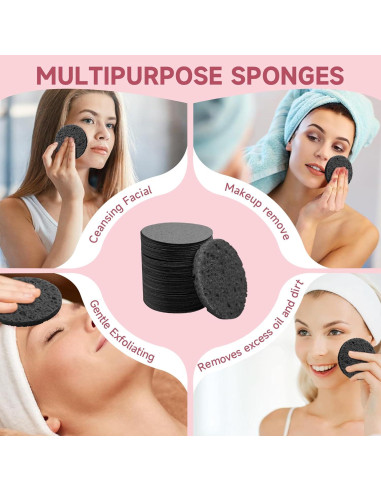 Esponjas Faciales Comprimidas LILAC 100% Celulosa Ecológicas