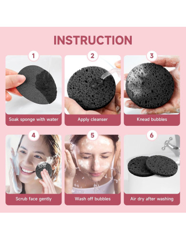 Esponjas Faciales Comprimidas LILAC 100% Celulosa Ecológicas