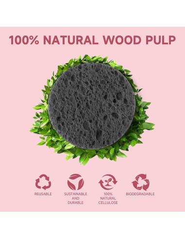 Esponjas Faciales Comprimidas LILAC 100% Celulosa Ecológicas