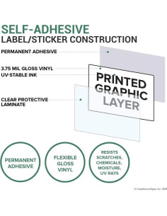 Etiqueta Adhesiva ComplianceSigns 4-Pack Vinilo 12.7x8.9 cm 2