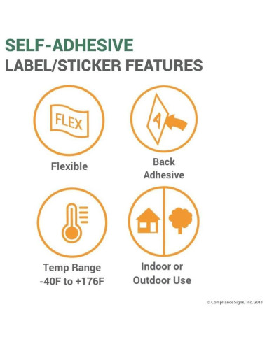 Etiqueta Adhesiva ComplianceSigns 4-Pack Vinilo 12.7x8.9 cm
