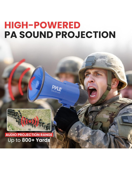 Megáfono Pyle PMP31BL 30W con Sirena y Micrófono - Azul