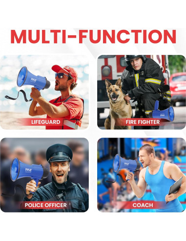 Megáfono Pyle PMP31BL 30W con Sirena y Micrófono - Azul