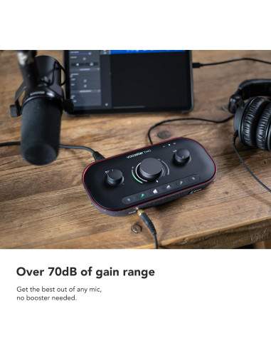 Focusrite Vocaster Two - Interfaz de Podcasting USB-C, 2 Micrófonos