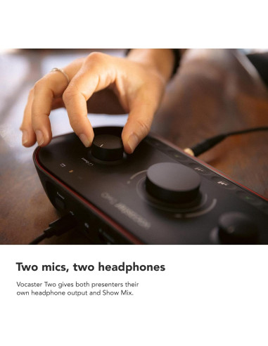 Focusrite Vocaster Two - Interfaz de Podcasting USB-C, 2 Micrófonos