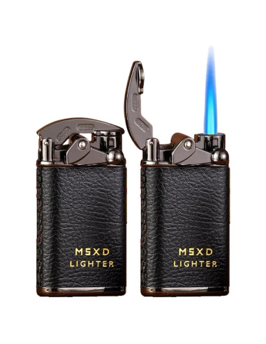 Encendedor de Butano NINSI Retro Negro, Llama Ajustable a Prueba de Viento