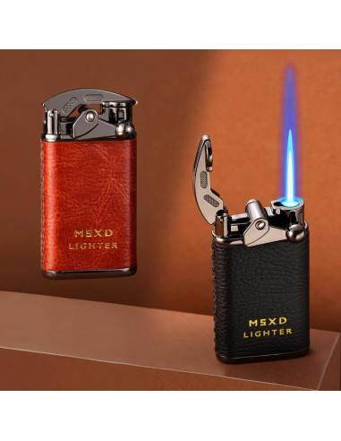 Encendedor de Butano NINSI Retro Negro, Llama Ajustable a Prueba de Viento