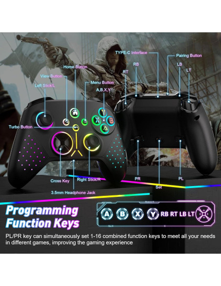 Controlador Inalámbrico Nonbliep para Xbox y PC con RGB