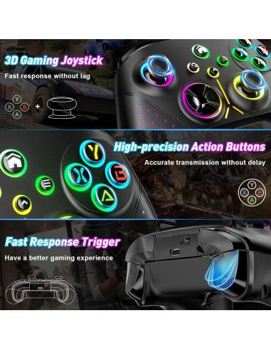 Controlador Inalámbrico Nonbliep para Xbox y PC con RGB