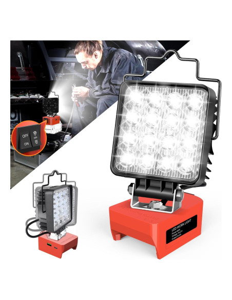 Luz de Trabajo LED 48W Myteaworld para Batería Milwaukee M18