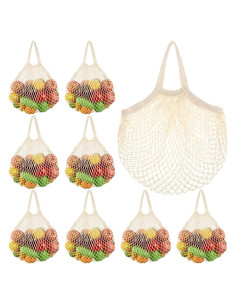 Bolsas de Compras de Malla de Algodón Reutilizables SATINIOR 8 Piezas
