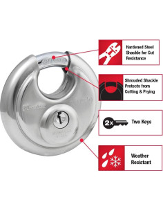 Cerradura de disco Master Lock 40DPF acero inoxidable 70mm 2