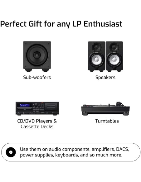 Pies de Aislamiento de Silicona Hudson Hi-Fi - 8 Almohadillas Antideslizantes