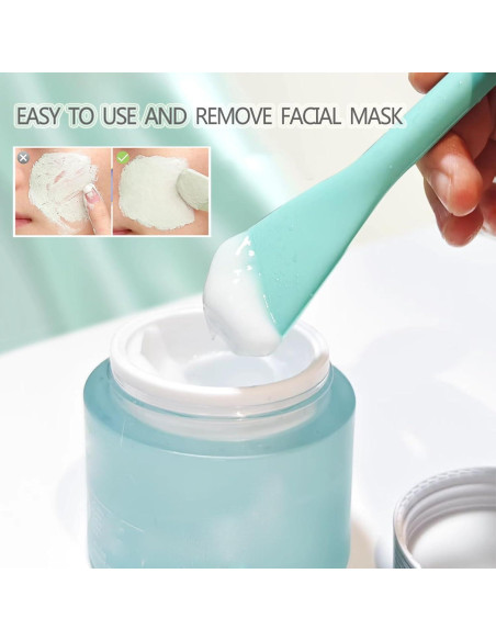 Brocha Aplicadora de Mascarilla Facial Silicona 17cm Naranja/Verde