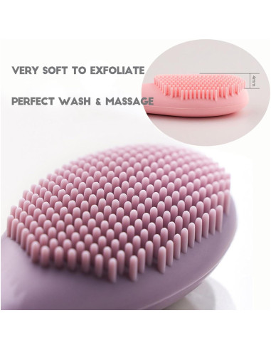 Brocha Aplicadora de Mascarilla Facial Silicona 17cm Naranja/Verde