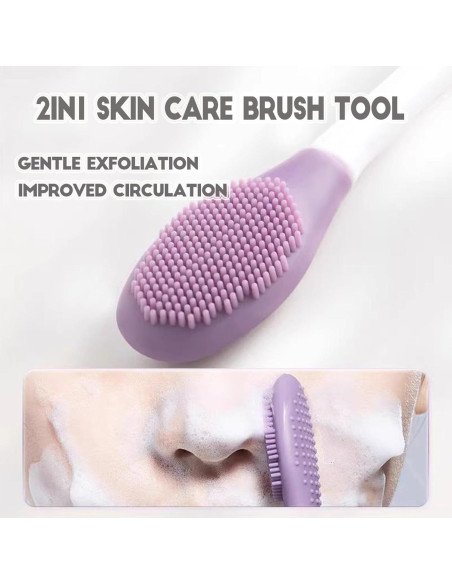 Brocha Aplicadora de Mascarilla Facial Silicona 17cm Naranja/Verde