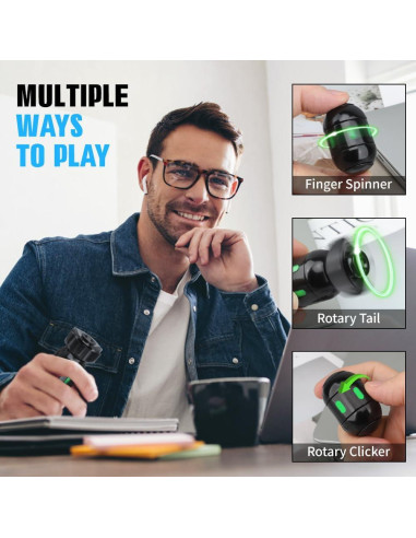 Spinner Fidget Dilabnba 2 en 1 con Luz - Negro