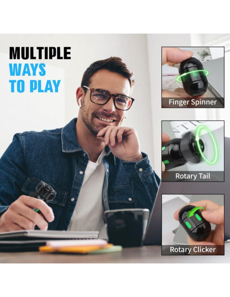 Spinner Fidget Dilabnba 2 en 1 con Luz - Negro