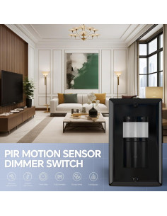 Interruptor Regulador de Luz ECOELER con Sensor de Movimiento Negro 2