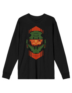 Camiseta Manga Larga Halo Infinite Maestro Jefe Hombre Negro