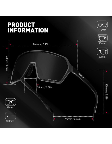 Gafas de sol polarizadas SCVCN UV400 para ciclismo y deportes