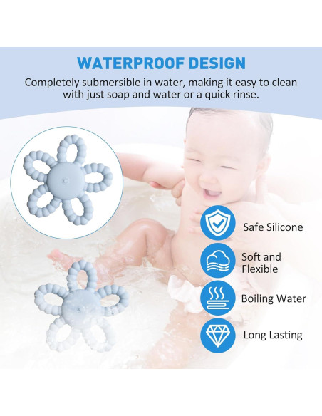 Mordedor Vibrante para Bebé Silicona Azul USB 3 Configuraciones