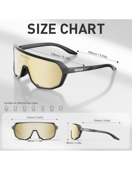 Gafas de Ciclismo SCVCN DZ-S63 UV400 Polarizadas