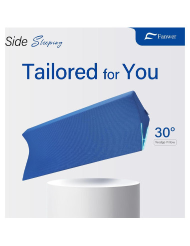 Almohada Cuña 30 Fanwer 86.9 cm Espuma Viscoelástica Azul