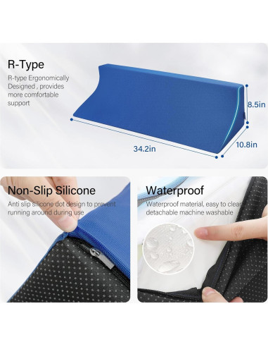 Almohada Cuña 30 Fanwer 86.9 cm Espuma Viscoelástica Azul