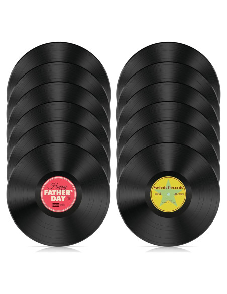 12 Discos de Vinilo Vintage Leptetek para Decoración 17.78 cm