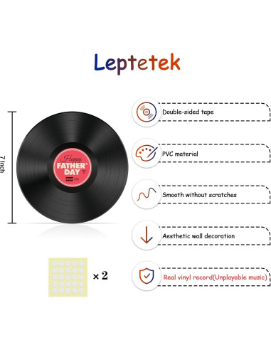 12 Discos de Vinilo Vintage Leptetek para Decoración 17.78 cm