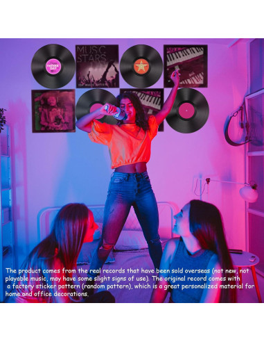 12 Discos de Vinilo Vintage Leptetek para Decoración 17.78 cm