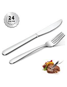 Juego de 24 Piezas de Cubiertos Gymdin - Acero Inoxidable Pulido