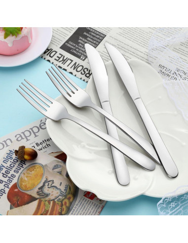 Juego de 24 Piezas de Cubiertos Gymdin - Acero Inoxidable Pulido