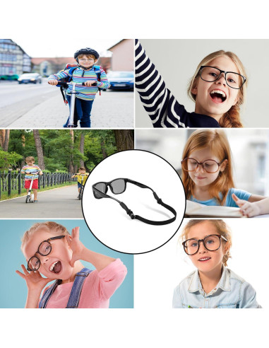 LVVFIT Correas para Gafas Niños 16.5-25.4 cm Ajustables 4 Pzas