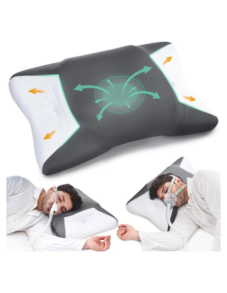 Almohada CPAP Ergonómica BAMHILL para Dormir de Lado 65x40cm