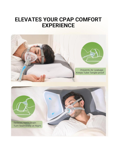 Almohada CPAP Ergonómica BAMHILL para Dormir de Lado 65x40cm