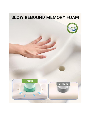 Almohada CPAP Ergonómica BAMHILL para Dormir de Lado 65x40cm