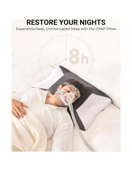 Almohada CPAP Ergonómica BAMHILL para Dormir de Lado 65x40cm