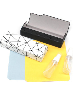 Estuche para gafas Abwuulq rígido unisex 16x5cm blanco/negro 2